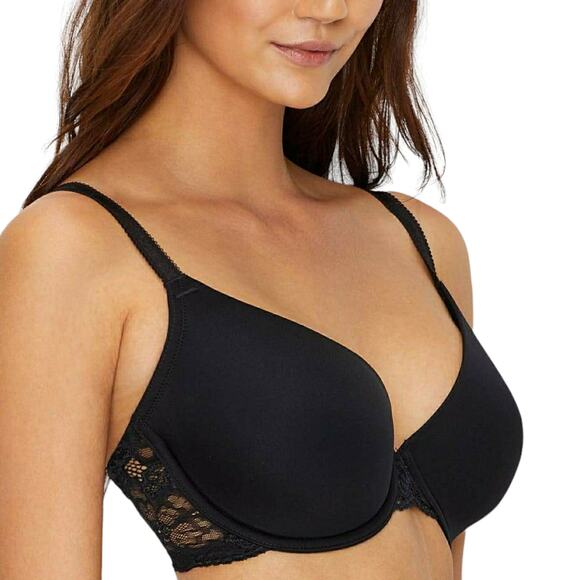 Wacoal black floral lace French Garden seamless underwire t-shirt bra Size 34DDD - Picture 4 of 9